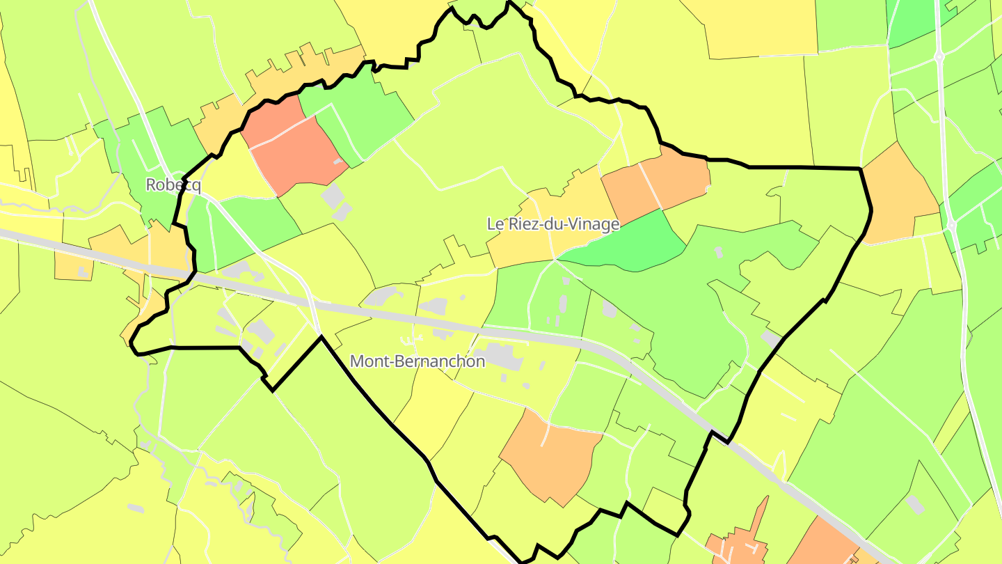 Carte des prix de l'immobilier Mont-Bernanchon