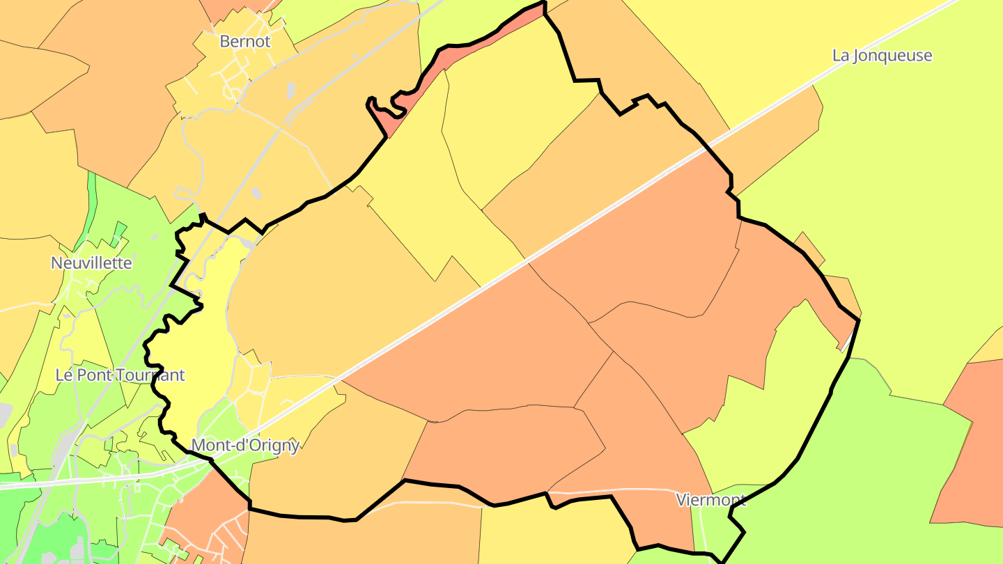 Carte des prix de l'immobilier Mont-d'Origny