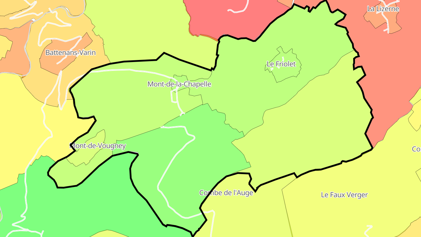 Carte des prix de l'immobilier Mont-de-Vougney