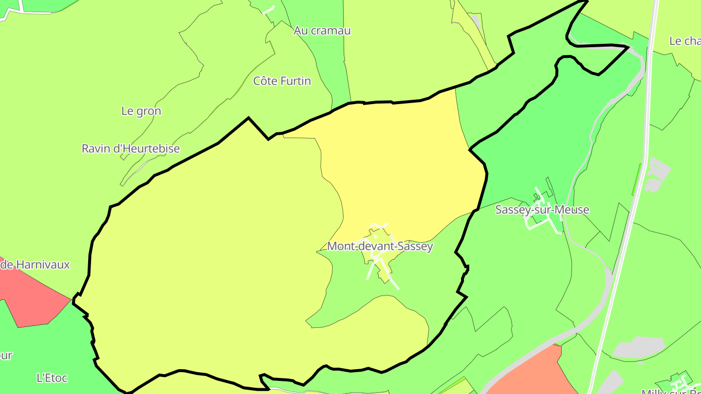 Carte des prix de l'immobilier Mont-devant-Sassey