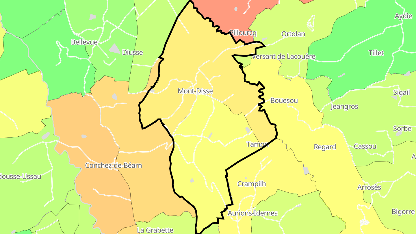 Carte des prix de l'immobilier Mont-Disse