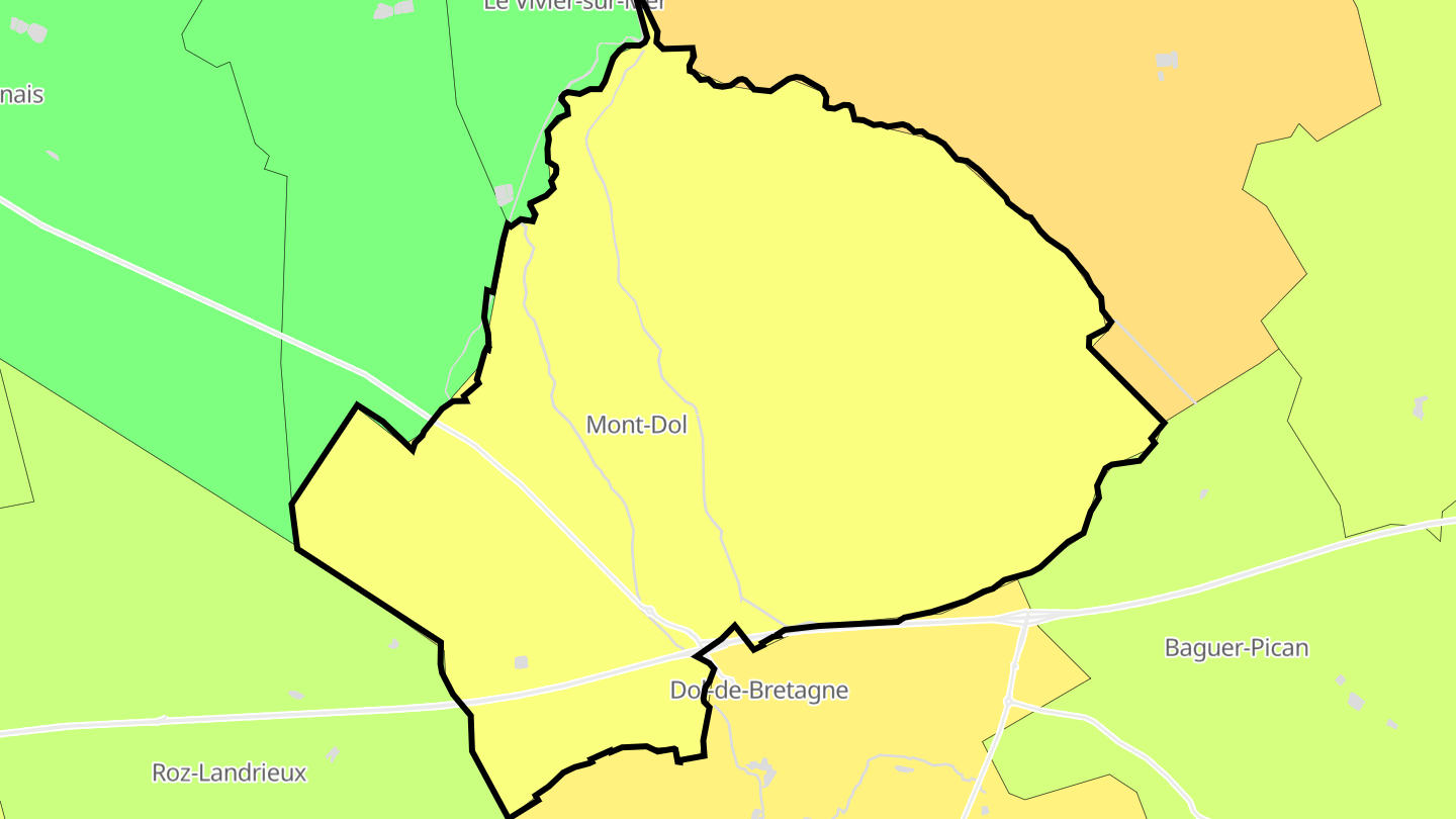 Carte des prix de l'immobilier Mont-Dol