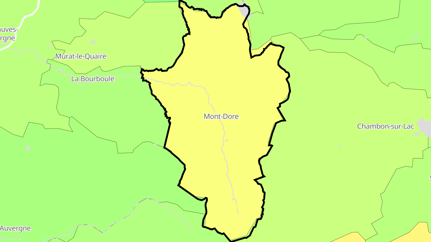 Carte des prix de l'immobilier Mont-Dore