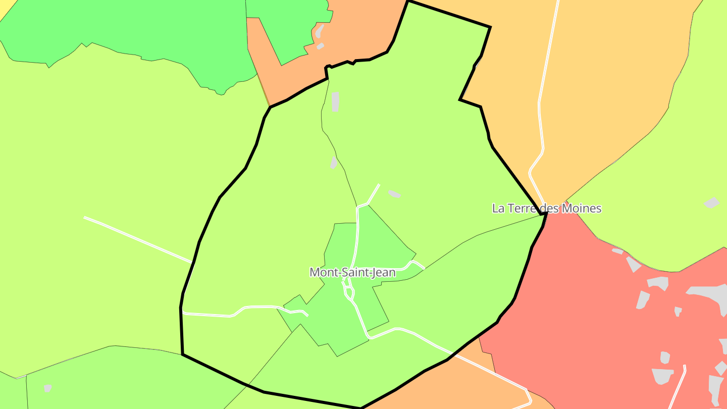 Carte des prix de l'immobilier Mont-Saint-Jean