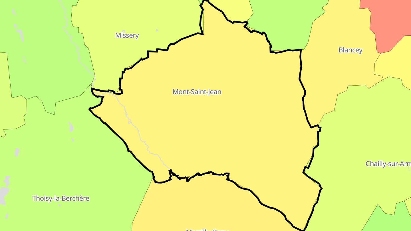 Carte des prix de l'immobilier Mont-Saint-Jean