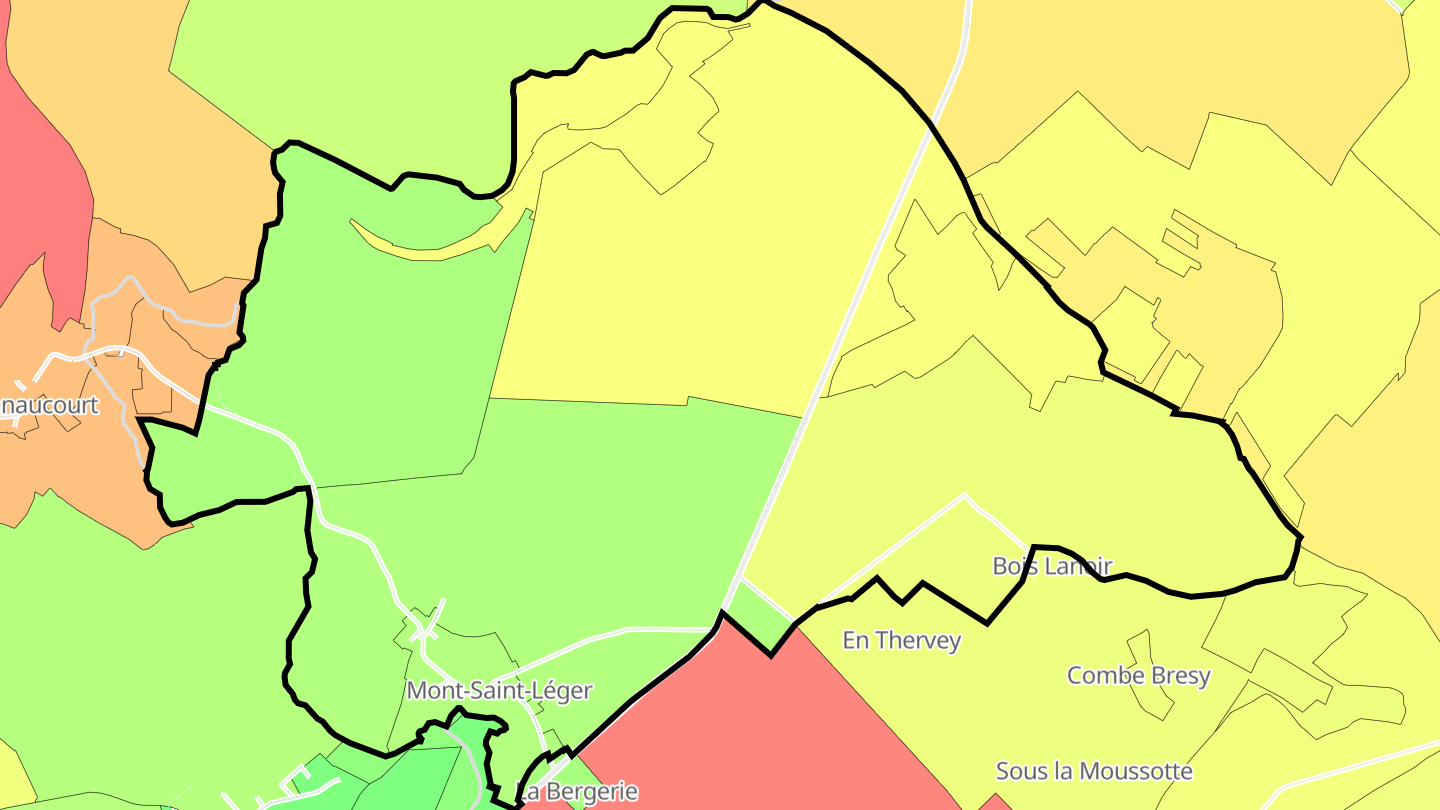Carte des prix de l'immobilier Mont-Saint-Léger