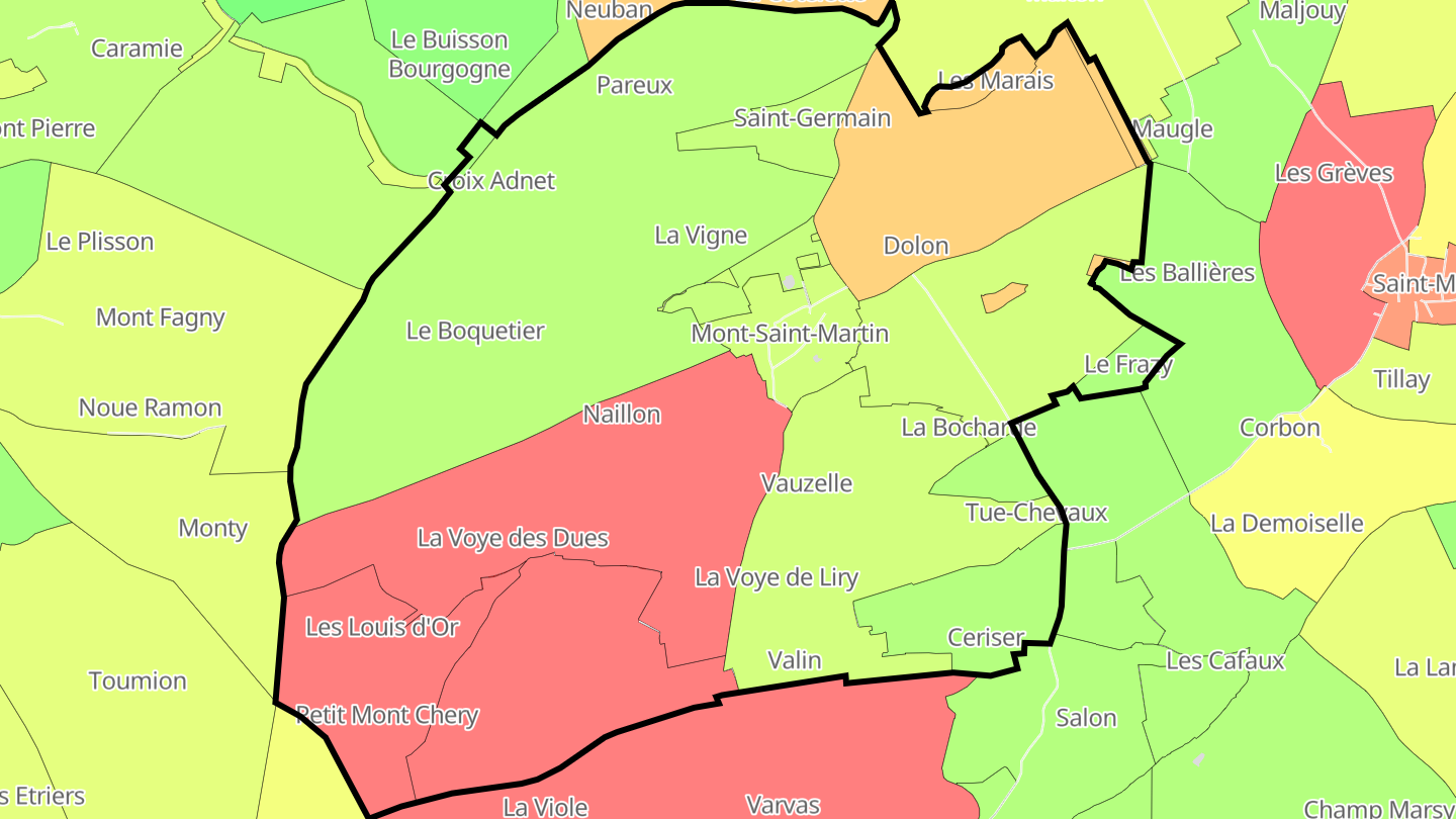 Carte des prix de l'immobilier Mont-Saint-Martin