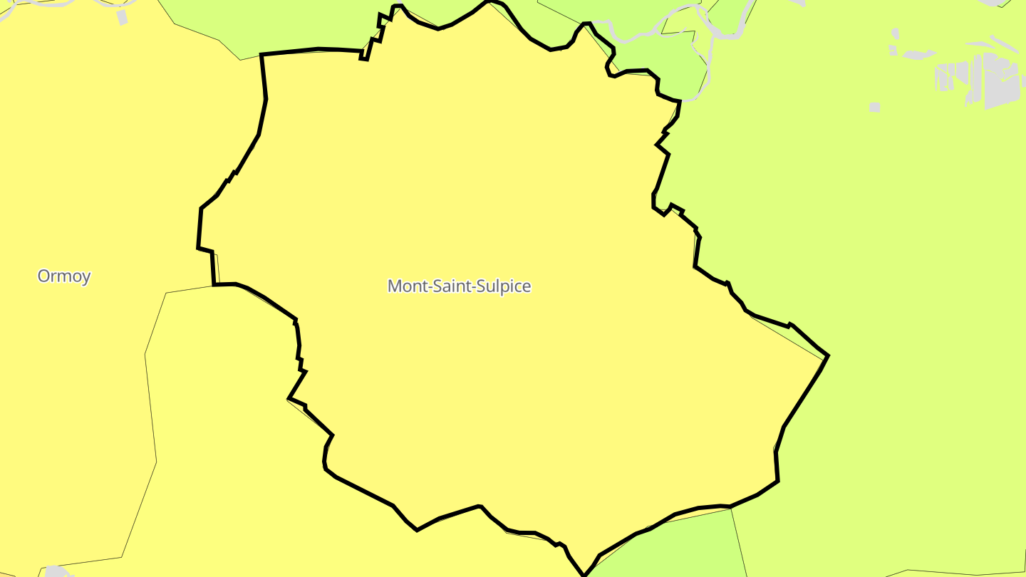 Carte des prix de l'immobilier Mont-Saint-Sulpice