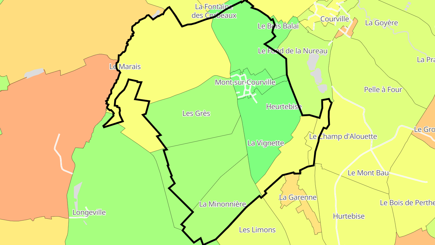 Carte des prix de l'immobilier Mont-sur-Courville