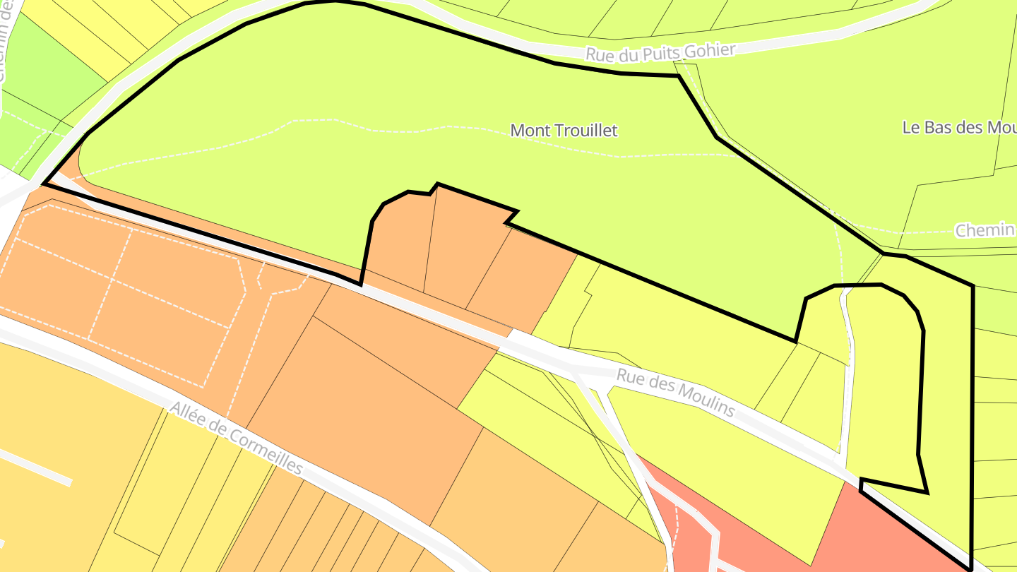 Carte des prix de l'immobilier Mont Trouillet