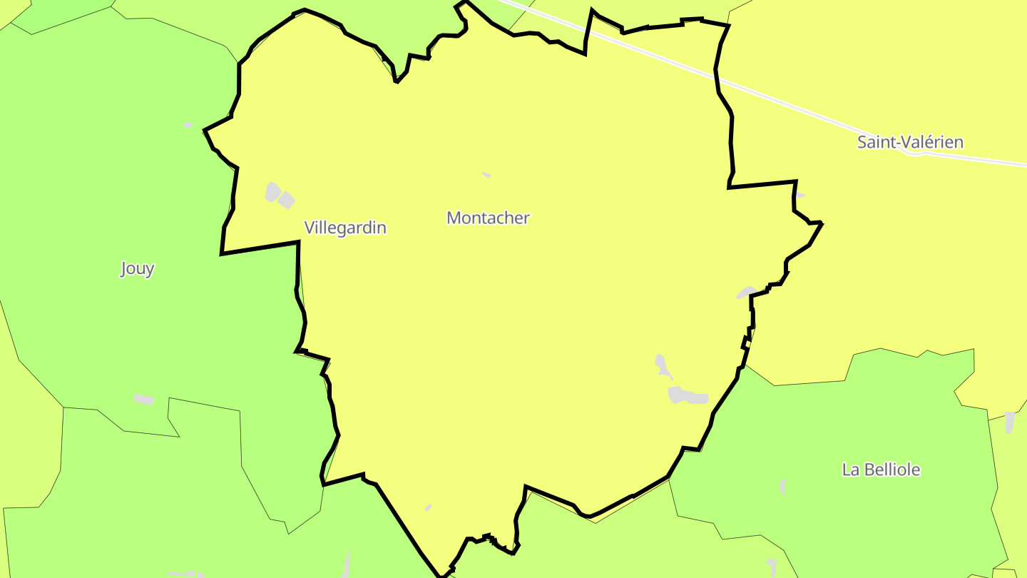 Carte des prix de l'immobilier Montacher-Villegardin
