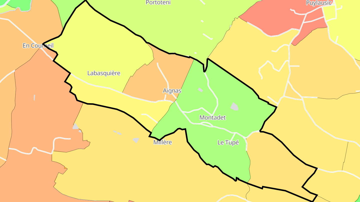 Carte des prix de l'immobilier Montadet