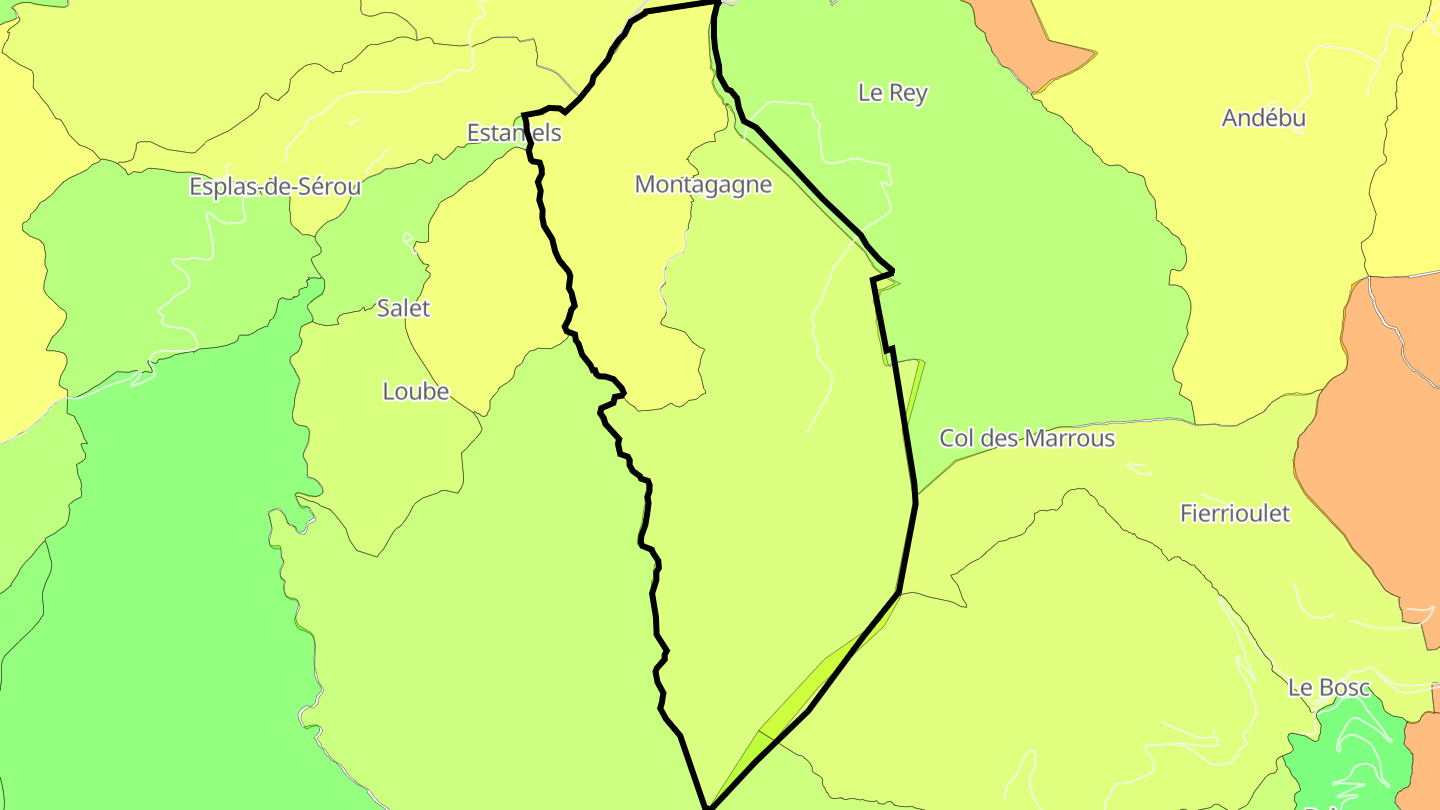 Carte des prix de l'immobilier Montagagne