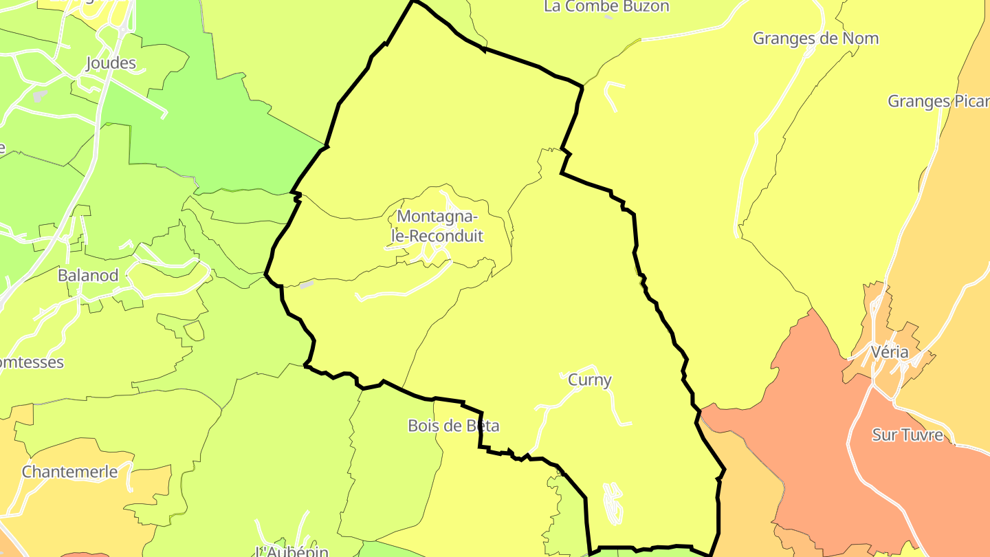 Carte des prix de l'immobilier Montagna-le-Reconduit