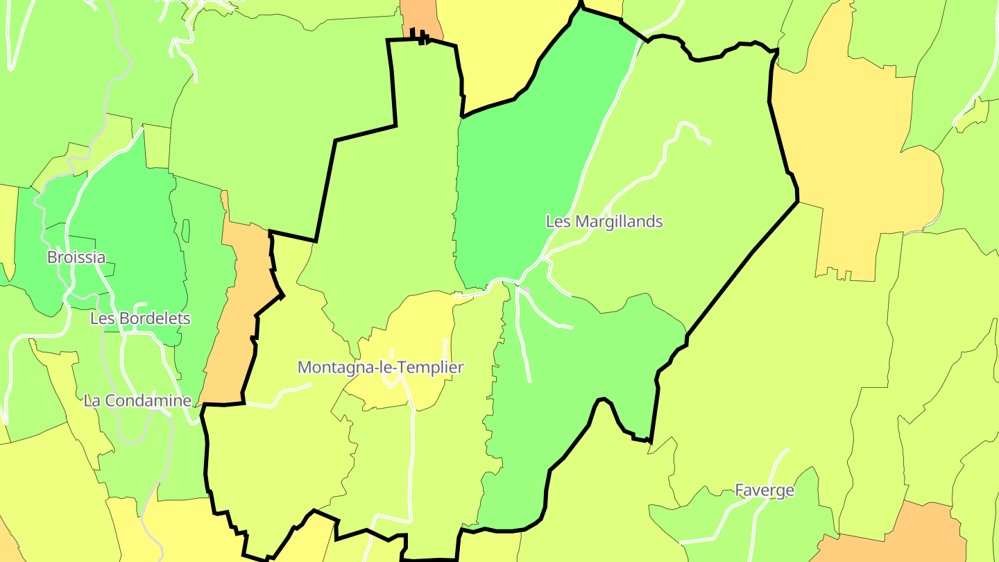 Carte des prix de l'immobilier Montagna-le-Templier