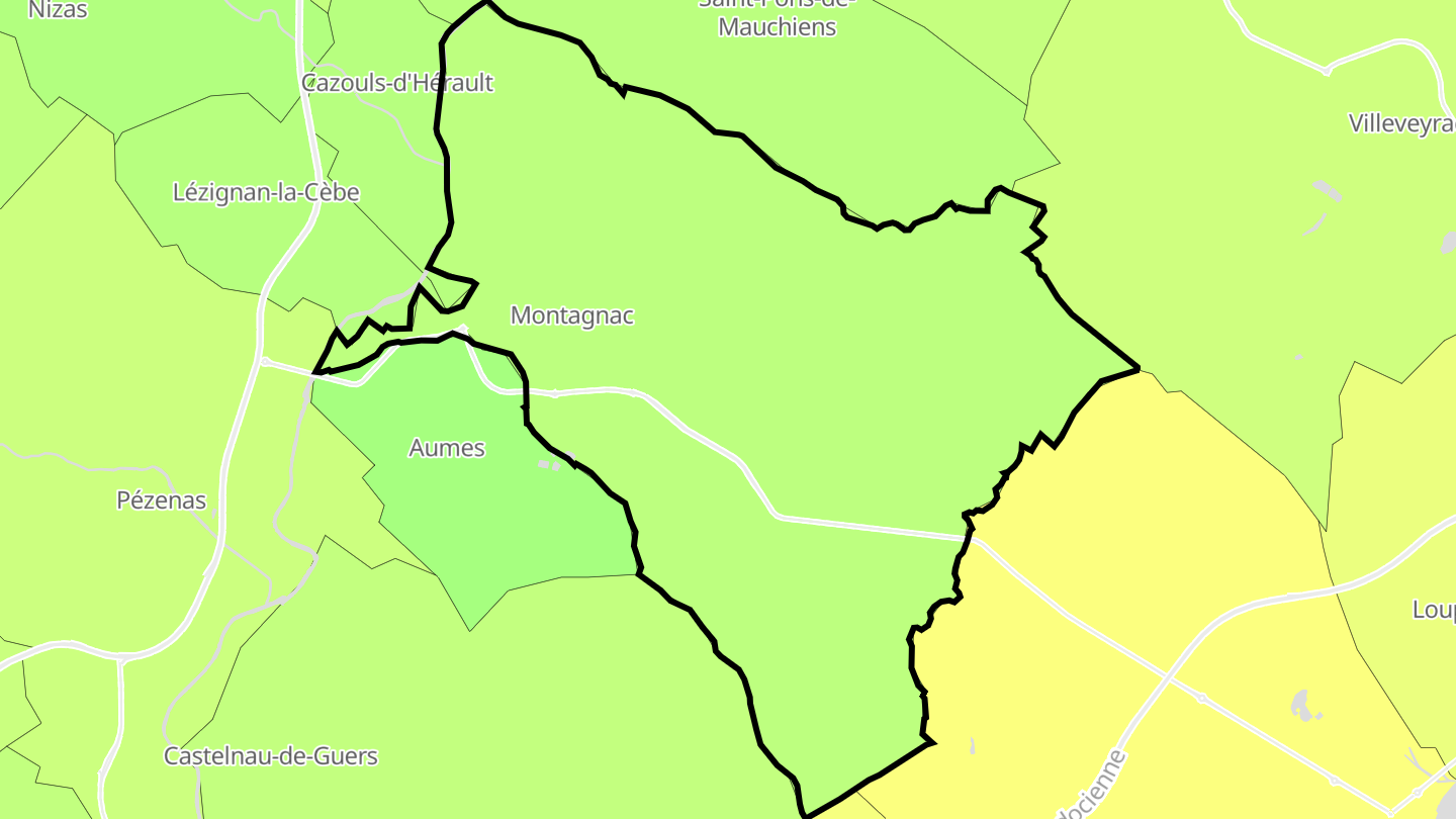 Carte des prix de l'immobilier Montagnac