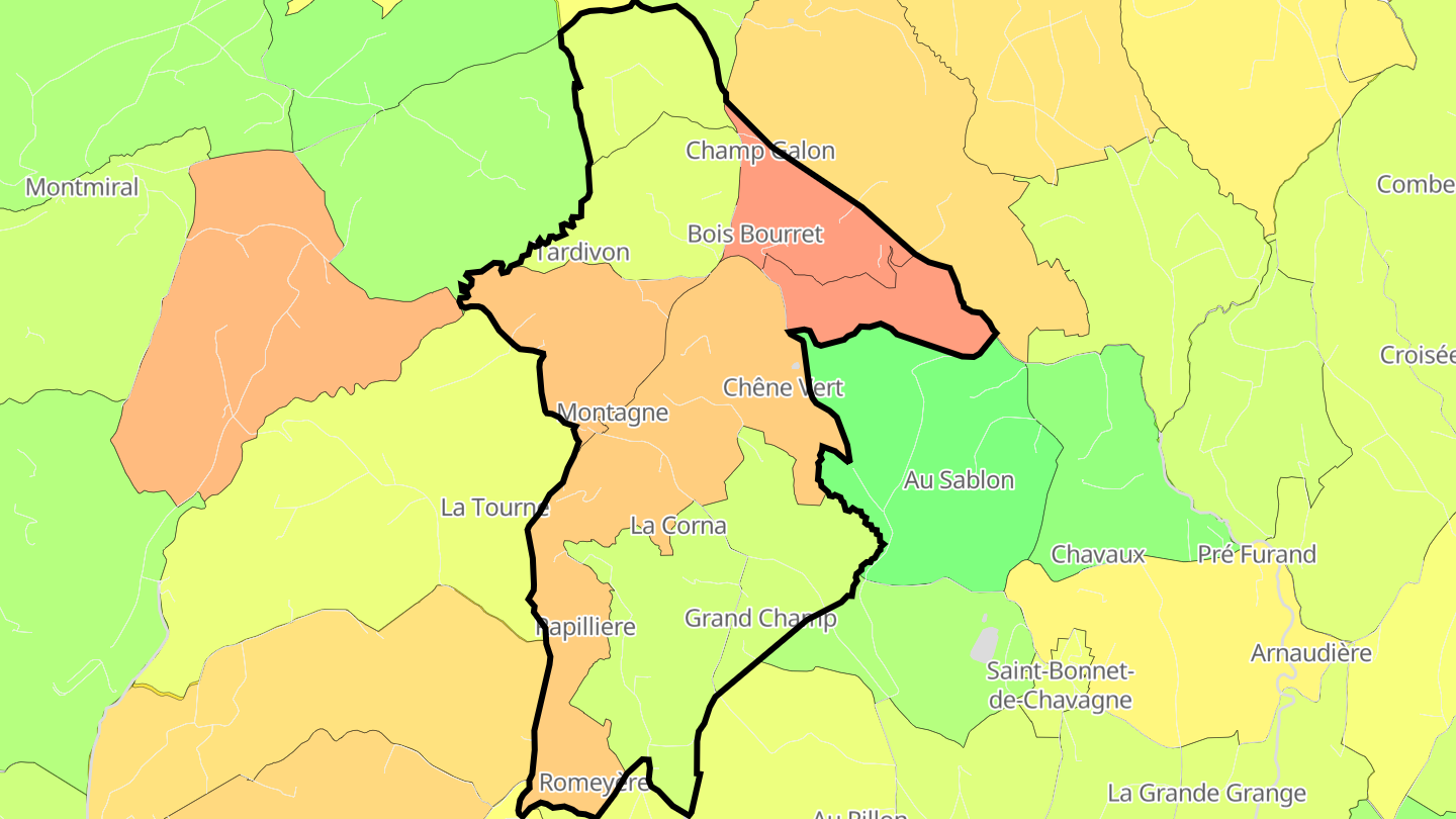 Carte des prix de l'immobilier Montagne