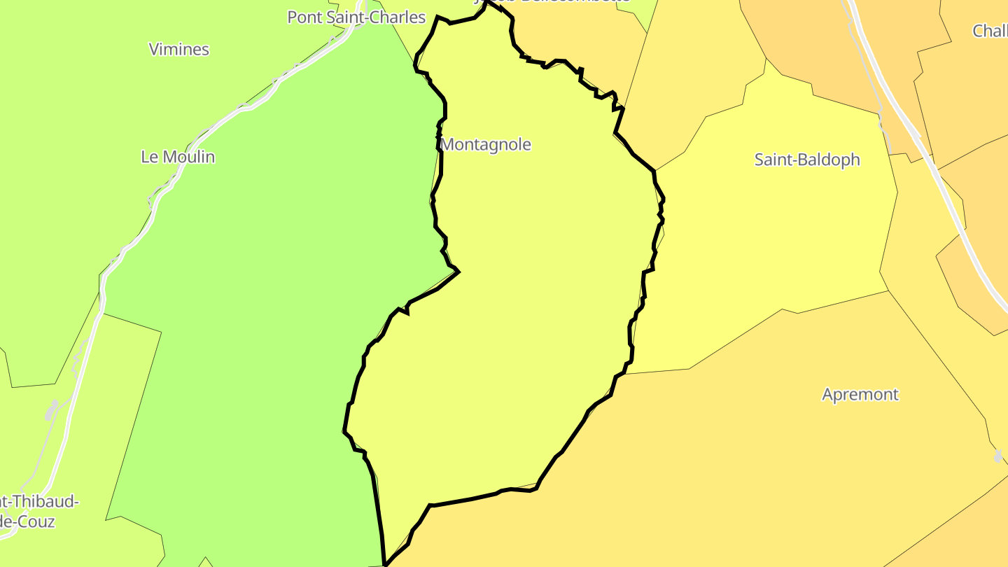 Carte des prix de l'immobilier Montagnole