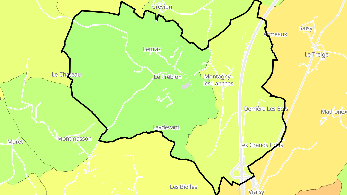 Carte des prix de l'immobilier Montagny-les-Lanches
