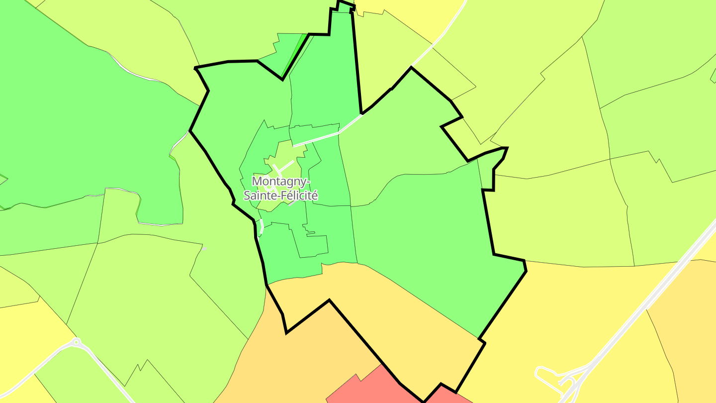 Carte des prix de l'immobilier Montagny-Sainte-Félicité