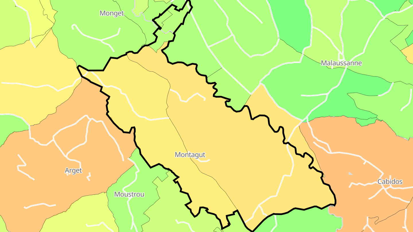 Carte des prix de l'immobilier Montagut