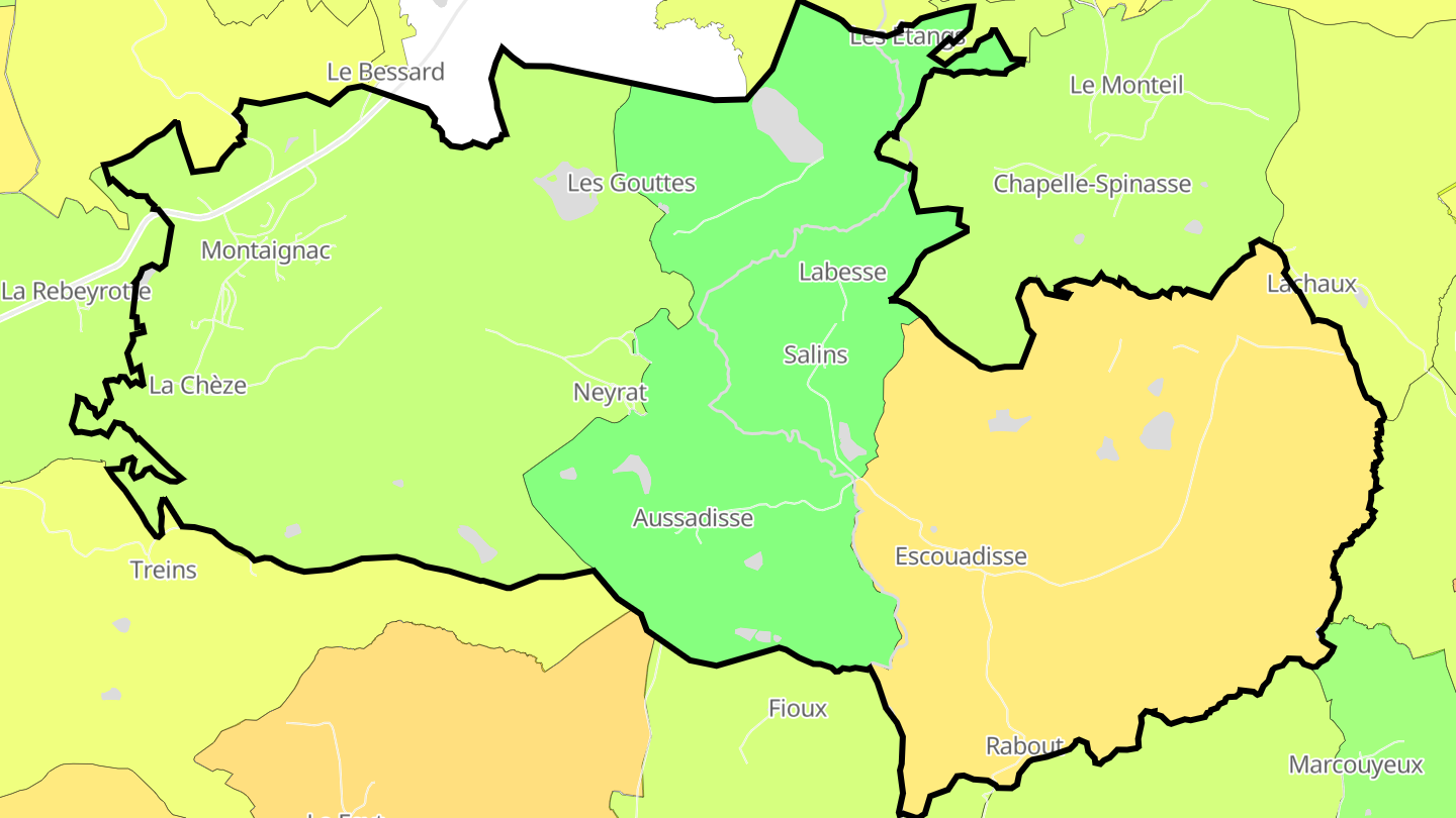 Carte des prix de l'immobilier Montaignac-Saint-Hippolyte