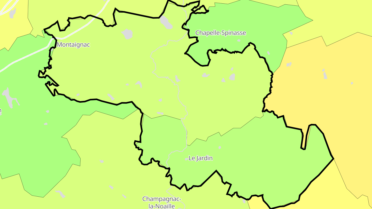 Carte des prix de l'immobilier Montaignac-sur-Doustre