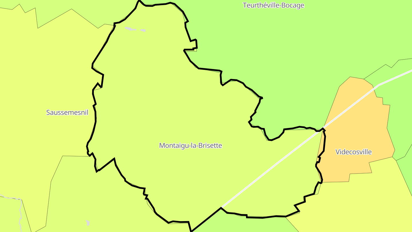 Carte des prix de l'immobilier Montaigu-la-Brisette