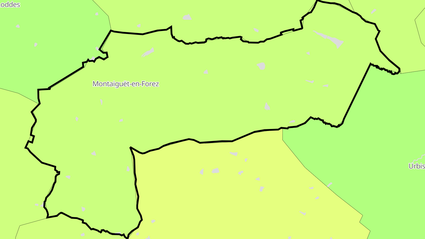Carte des prix de l'immobilier Montaiguët-en-Forez