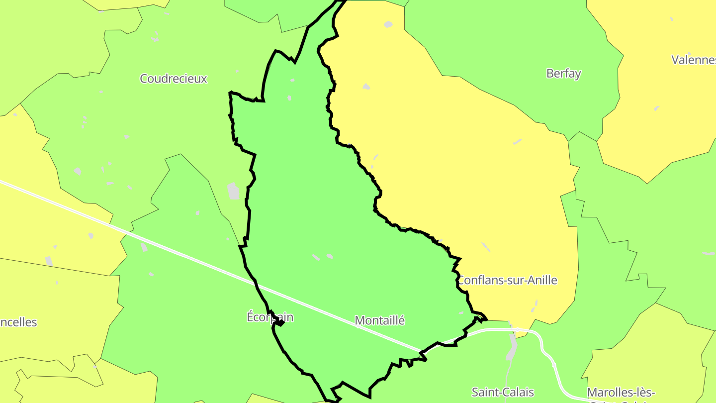 Carte des prix de l'immobilier Montaillé