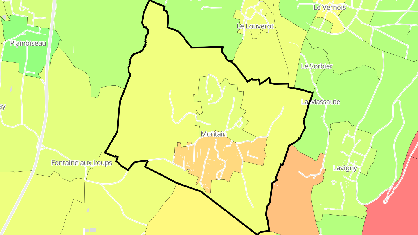 Carte des prix de l'immobilier Montain