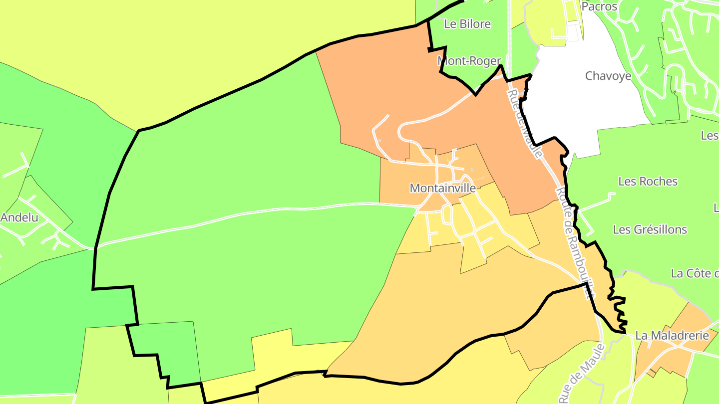 Carte des prix de l'immobilier Montainville