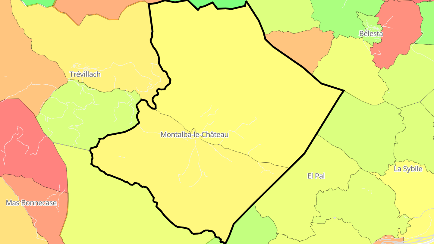 Carte des prix de l'immobilier Montalba-le-Château