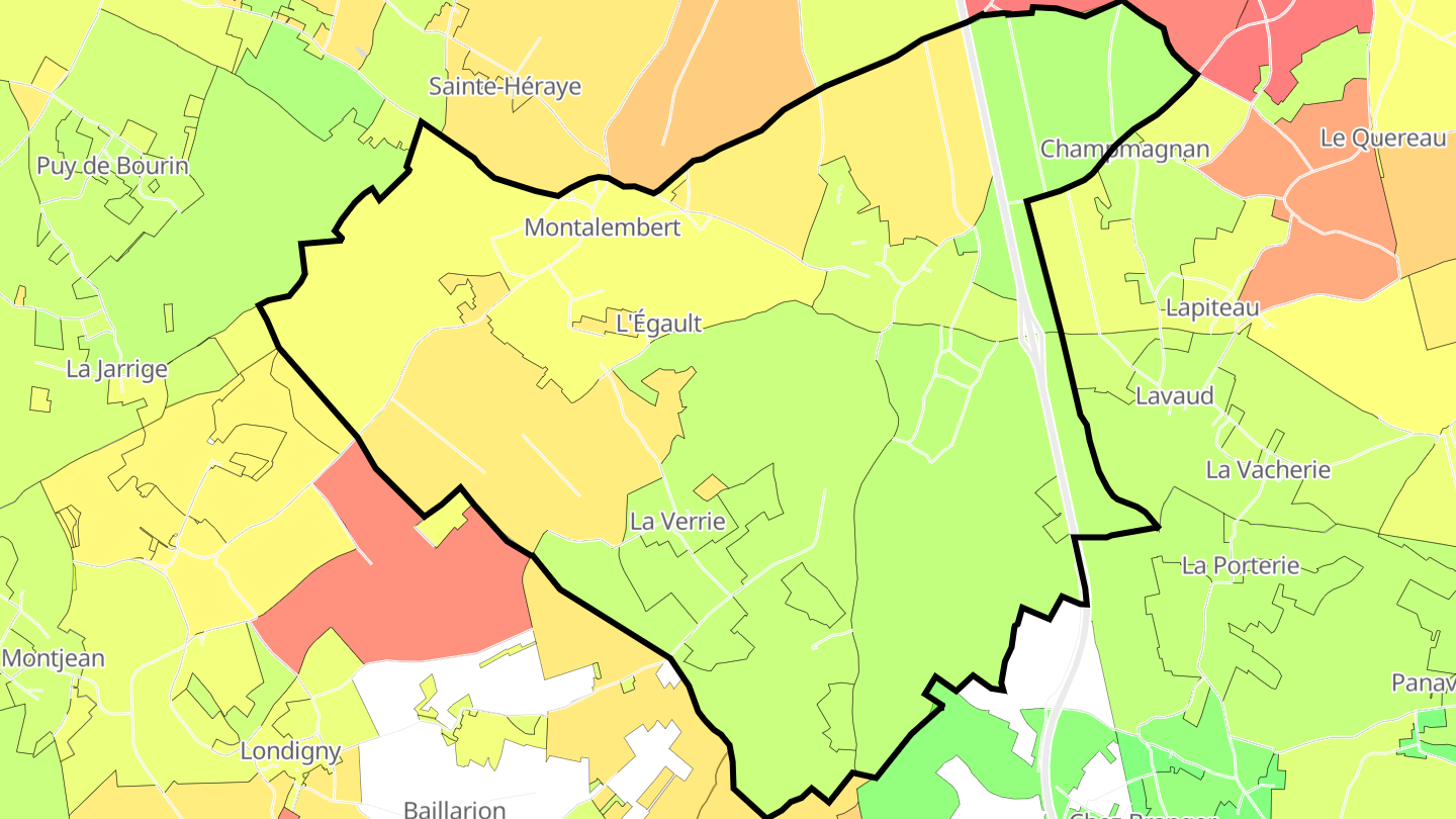 Carte des prix de l'immobilier Montalembert
