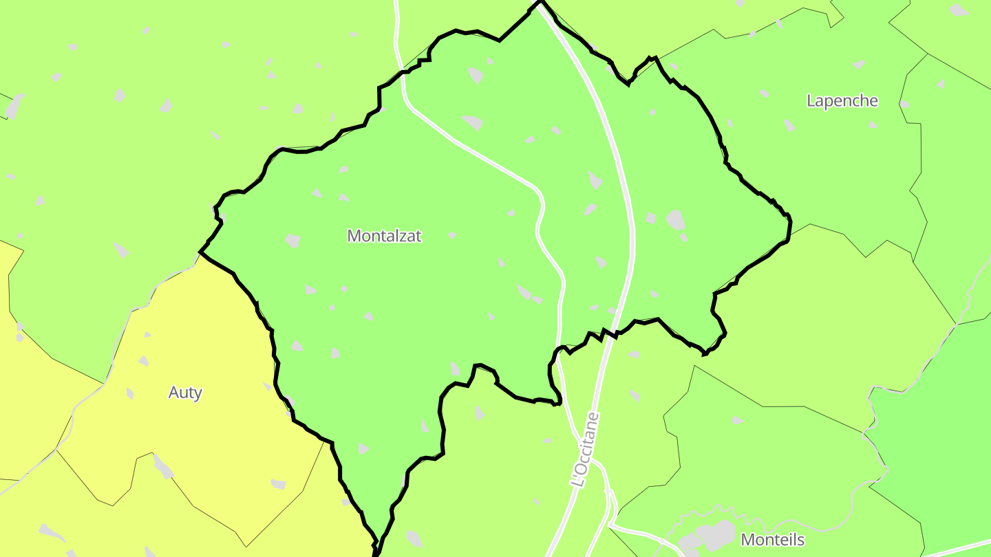 Carte des prix de l'immobilier Montalzat
