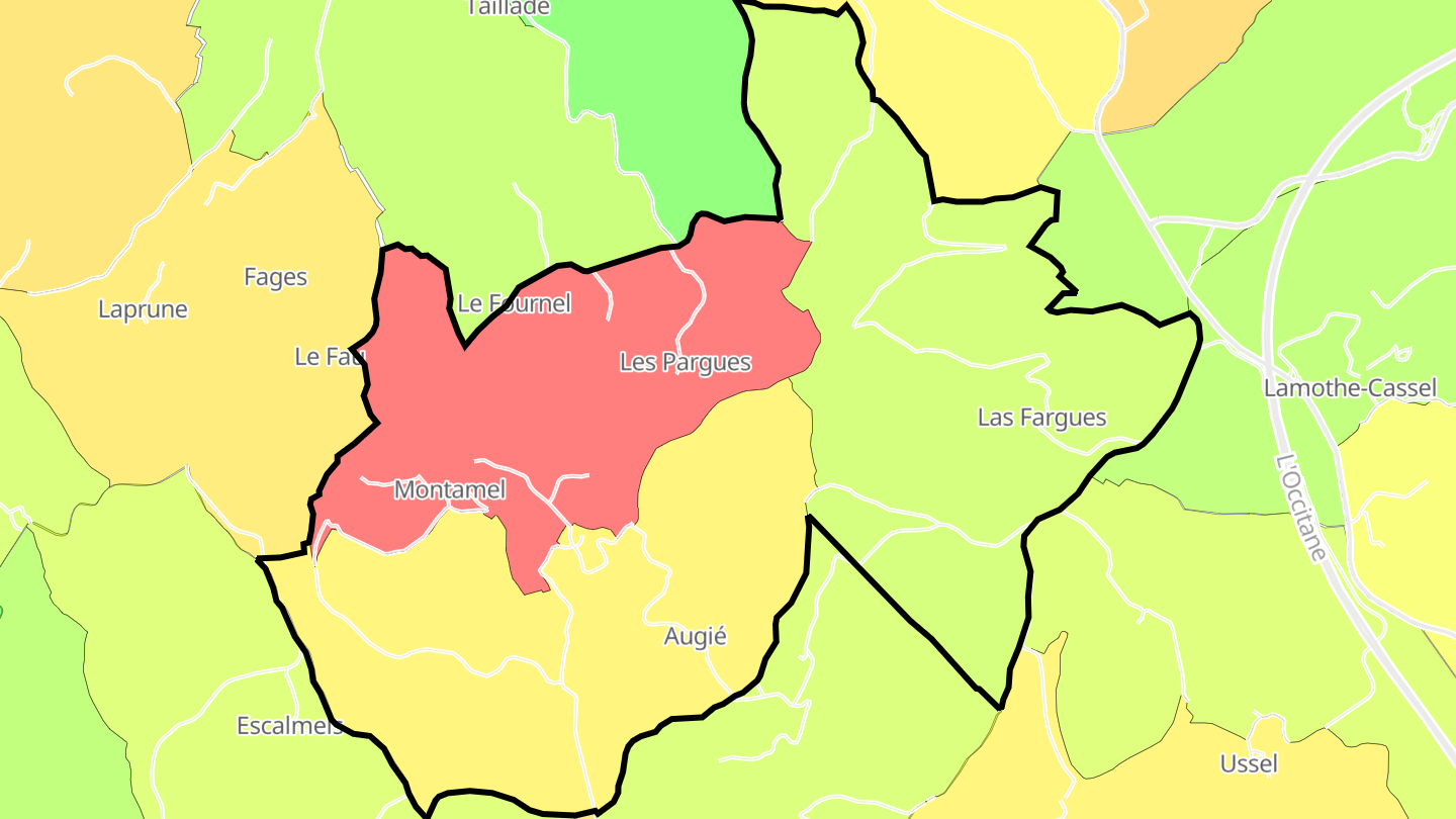 Carte des prix de l'immobilier Montamel