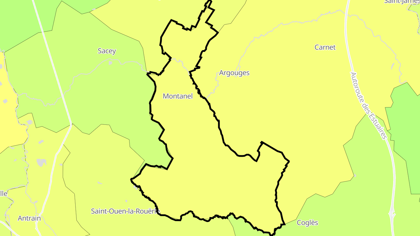 Carte des prix de l'immobilier Montanel