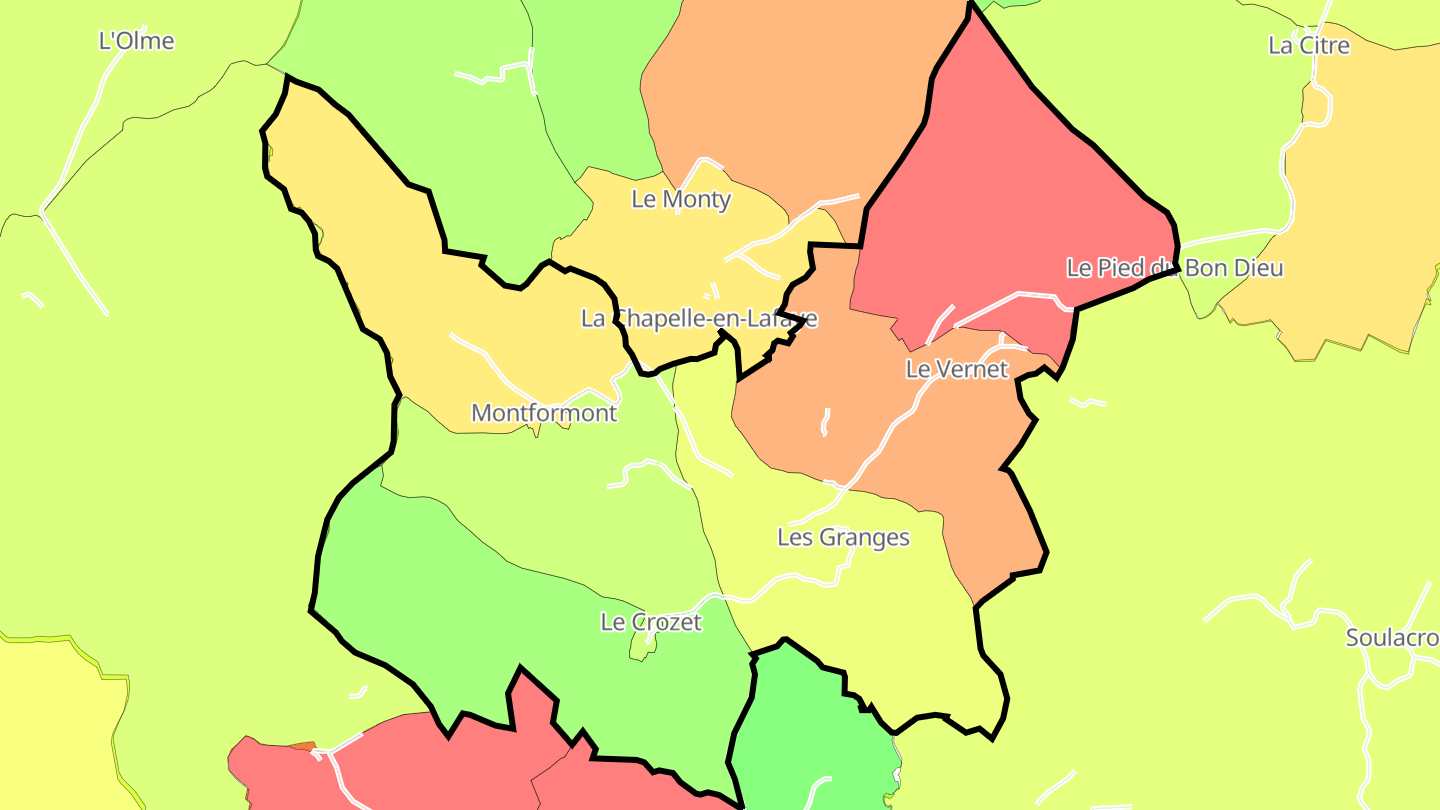 Carte des prix de l'immobilier Montarcher