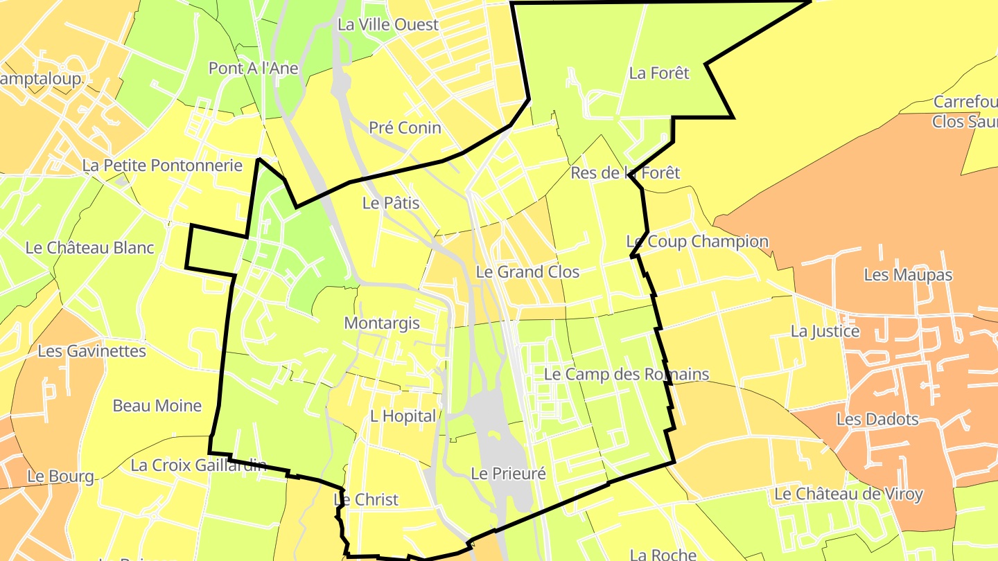 Carte des prix de l'immobilier Montargis