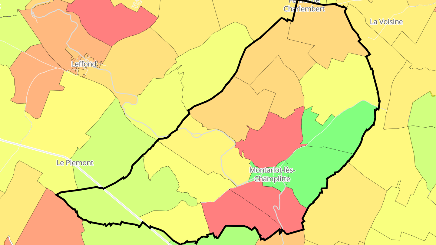 Carte des prix de l'immobilier Montarlot-lès-Champlitte