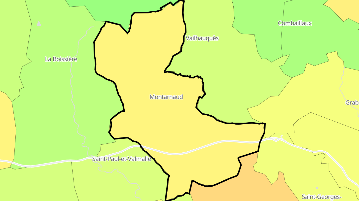 Carte des prix de l'immobilier Montarnaud