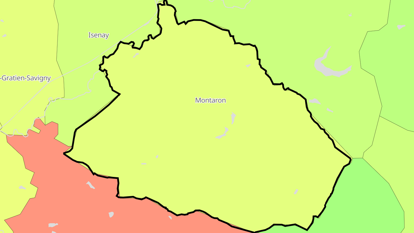 Carte des prix de l'immobilier Montaron