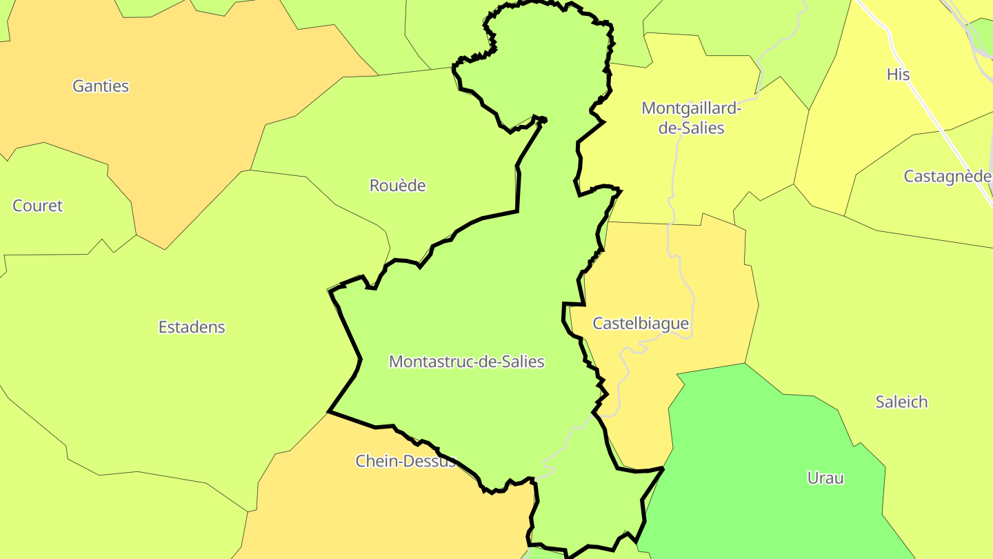 Carte des prix de l'immobilier Montastruc-de-Salies