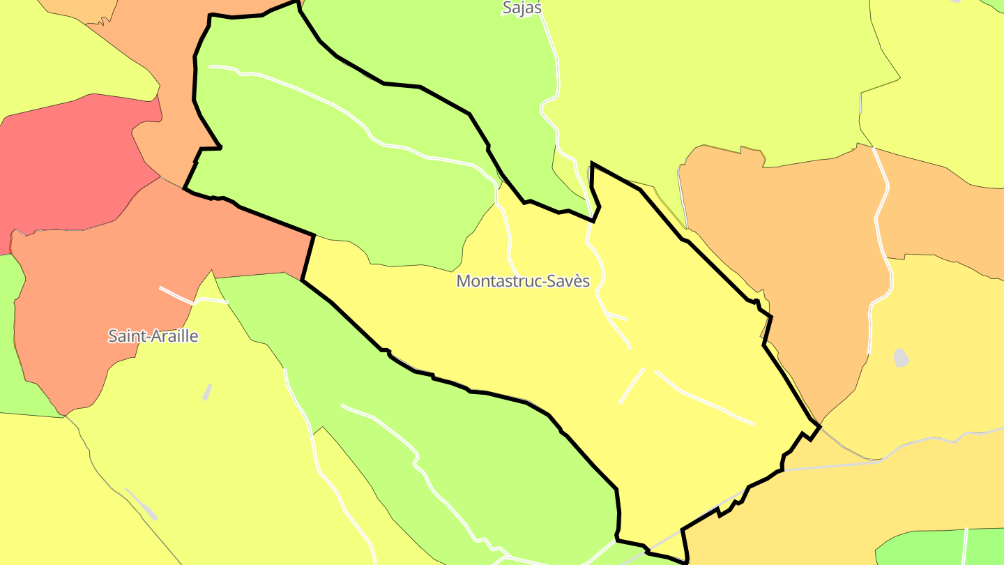 Carte des prix de l'immobilier Montastruc-Savès