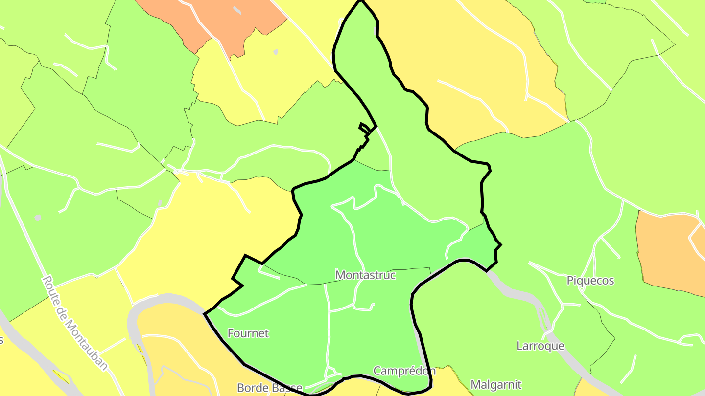 Carte des prix de l'immobilier Montastruc