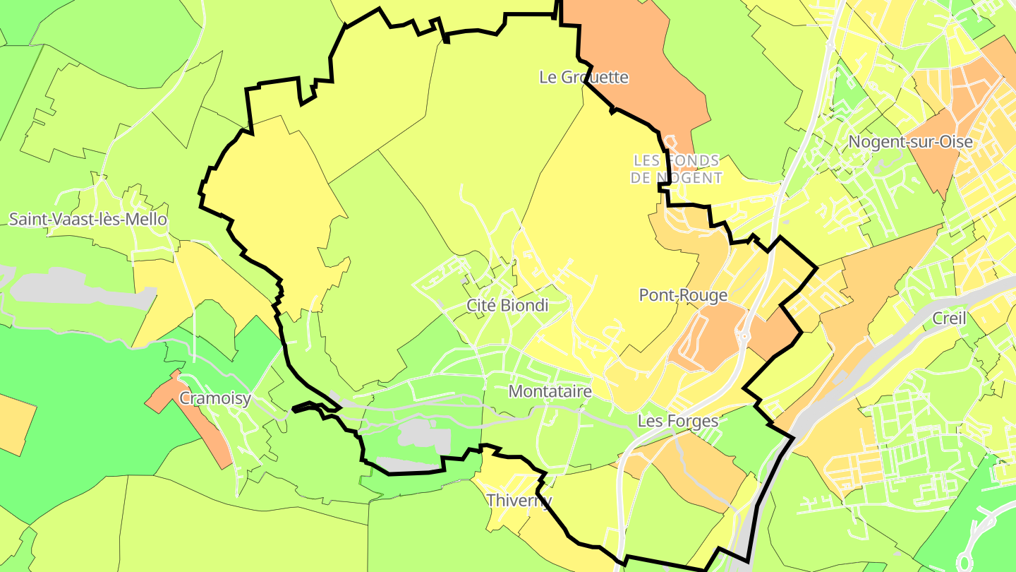 Carte des prix de l'immobilier Montataire
