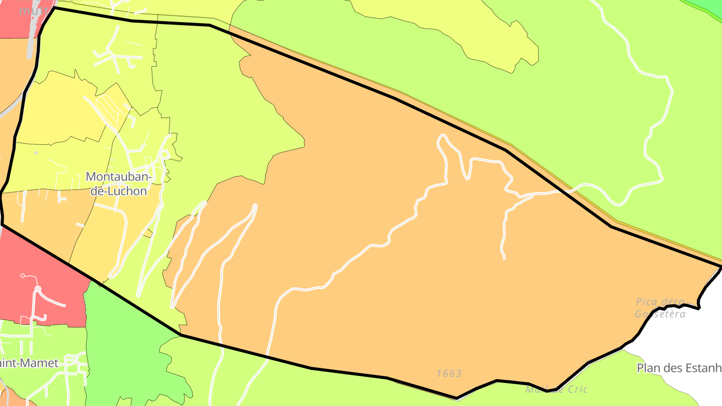 Carte des prix de l'immobilier Montauban-de-Luchon