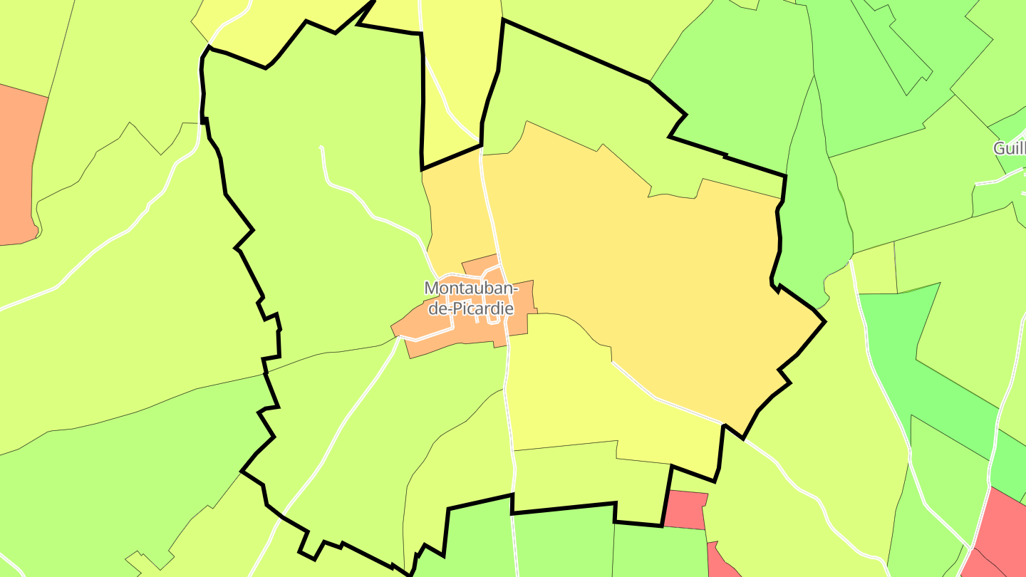 Carte des prix de l'immobilier Montauban-de-Picardie