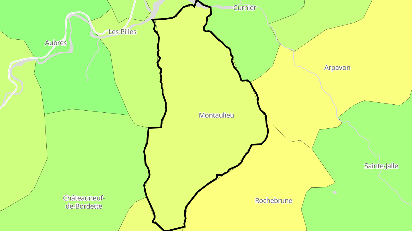 Carte des prix de l'immobilier Montaulieu