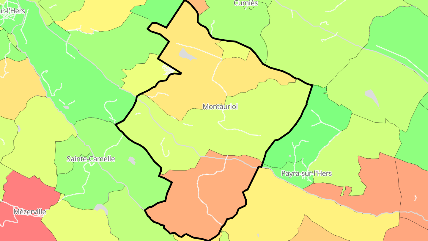 Carte des prix de l'immobilier Montauriol